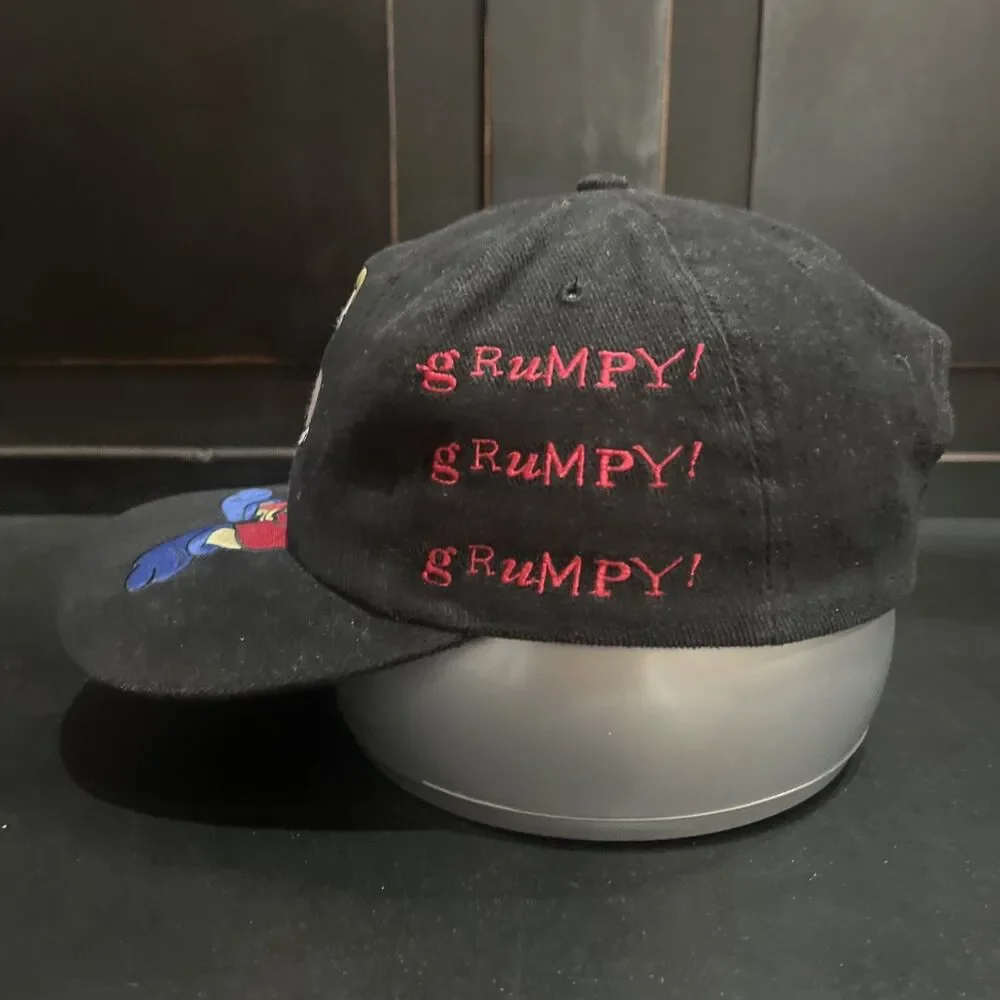 Vintage 90s Grumpy Snow White 7 Dwarfs Snapback Cap Walt Disney Goofys Hat Co